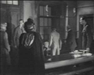 A train whistle in the distance is heard