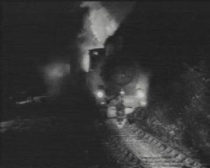 The train is hurtling down the hill