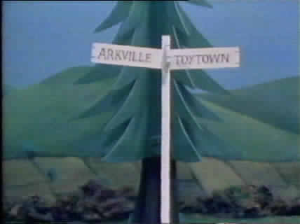 Signpost for Arkville and Toytown