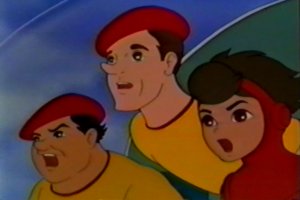 The boys are astonished at the scale of the monster