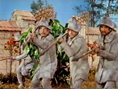 The guards try to stop the bear