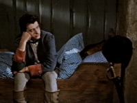 The soldier is forced to move into a small room